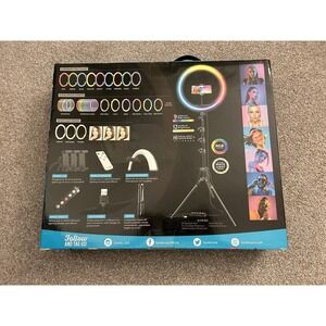 Bower 16in RGB Ring Light Kit Unisex 16in Multicolor New Tripod Remote 3 Holders
